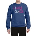 thumbnail image 2 of Fight Cancer Ribbon Unisex Crewneck Graphic Sweatshirt, Vintage Heather Blue, 2XL, 2 of 3
