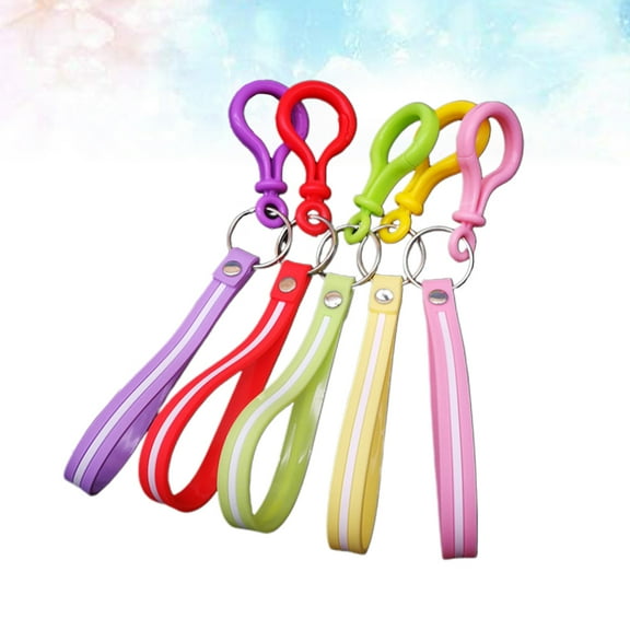 FRCOLOR Assorted Color Candy Color Wrist Strap for Decoration Made of PVC Ideal for Phones and Keychains 5 pcs
