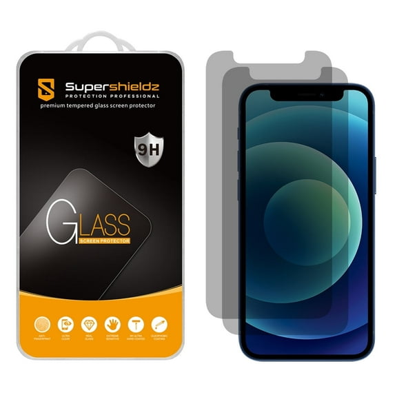 [2-Pack] Supershieldz for Apple iPhone 12 Mini (5.4 inch) Privacy Anti-Spy Tempered Glass Screen Protector, Anti-Scratch, Anti-Fingerprint, Bubble Free