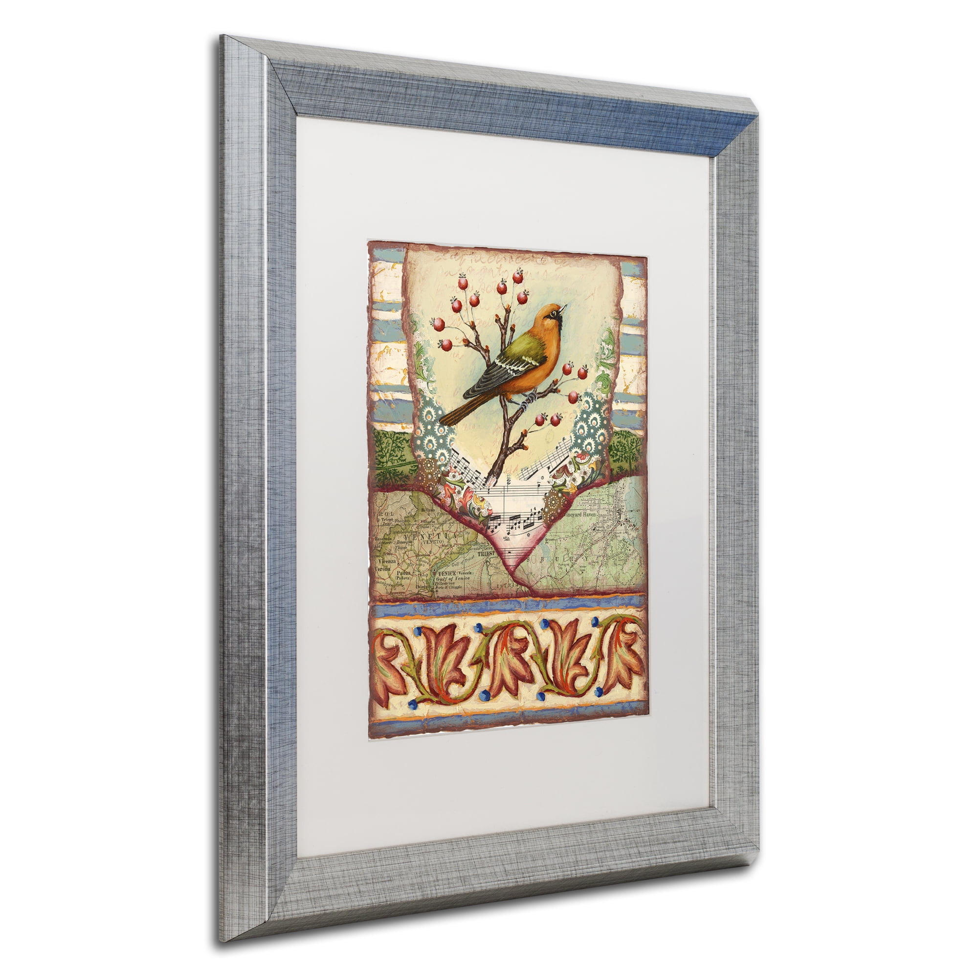 Trademark Fine Art Tisbury Bird Silver Framed Art By Rachel Paxton Walmart Com Walmart Com