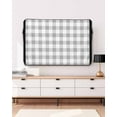 thumbnail image 3 of Outdoor TV Cover 40 to 43 Inch Weatherproof, Farmhouse Vintage Waterproof TV Screen Protector for Outside Decor with Zipper and Pocket 40"L x 25"H , Gingham Checkered Texture Light Gray, 3 of 7
