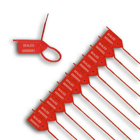Pull Tight Security Seal w/ Side Tear - Red - 1000/BOX - Zip Ties