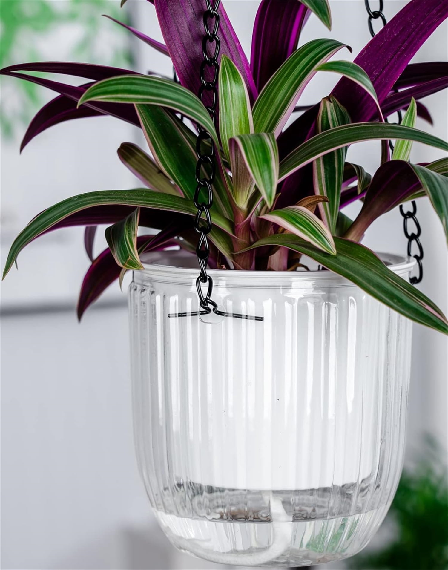 Bexikou 3Pcs Self-Watering Hanging Flower Pot Plants,Indoor Hanging Flower Pots with Drainage Holes for Indoor Outdoor