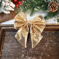 thumbnail image 2 of sruoe Christmas Bows, Christmas Tree Decorations, Christmas Tree Bows and Ribbons, Indoor Outdoor Tree Decoration, Hanging Christmas Bows for Wreaths, Tree Gift Present Decoration, Gold, 2 of 6
