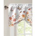 thumbnail image 3 of Tie Up Valance Curtain for Kitchen,Retro Watercolor Floral Butterfly Rod Pocket Short Curtains Adjustable Tie-Up Shade Valances,Spring Ombre Flower Leaf Window Treatment for Bathroom Living Room, 3 of 8