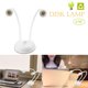 thumbnail image 1 of Bearachild Lámpara LED de escritorio ajustable de 6 W, lámpara de lectura con Base de luz giratoria de 360 ​​grados de doble cabezal, CA 85-265 V Iluminación y accesorios Blanco Cálido Bearachild HA025508-01, 1 of 1