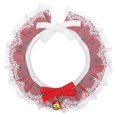 thumbnail image 1 of Pet Neck Decoration Cat Lace Scarf For Christmas And Parties M Red Breathable 1Set, 1 of 3