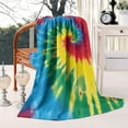 thumbnail image 2 of Colorful Rainbow Tie Dye Spiral Pattern Blanket,Comfortable Soft Flannel Throw Blanket,All Season,Warm Lightweight Blankets for Sofa Bed Couch Living Room Chair,50"x60", 2 of 4