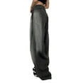 thumbnail image 4 of Lnzyyephy Women Washed Distressed Jeans Loose Wide Leg Pants Casual Elastic Trousers for Work Office Streetwear, 4 of 7