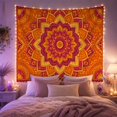 thumbnail image 2 of Orange Lotus Mandala on Red Background, Energetic Boho for Meditation Enthusiasts, Mandala Wall Art, Housewarming Gift, Tapestry Wall Hanging for Bedroom, Living Room and Dorm, 2 of 7