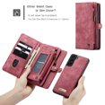 thumbnail image 6 of TECH CIRCLE Samsung Galaxy S22 Case,Galaxy S22 Wallet Case with Card Holder Kickstand Zipper Pocket Lanyard Strap Wristlet PU Leather Flip Case Wallet for Galaxy S22 6.1 inch,Red, 6 of 11