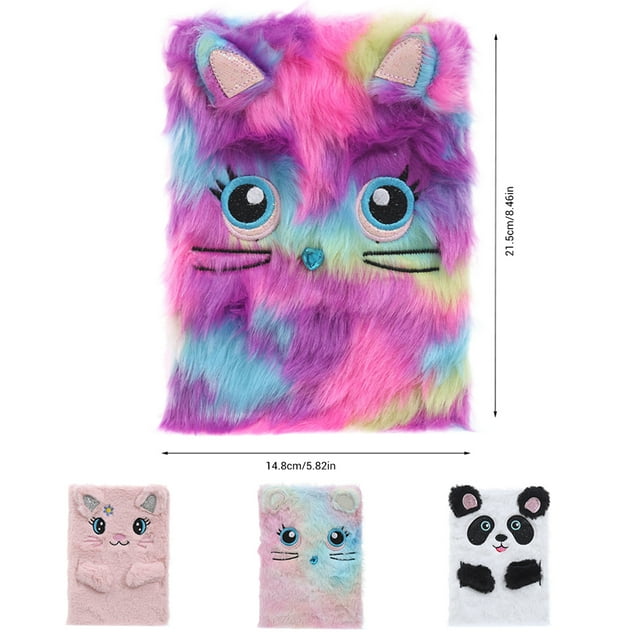 Fluffy Plush Cartoon Notebook Cute Diary Book Notepad Travel Journal Book for Students