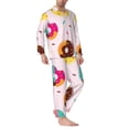 thumbnail image 2 of Naloa Donut Men’s Pajamas Set - Long Sleeve Button Down Sleep Shirt and Pajama Bottoms Sleepwear Set-Large, 2 of 7