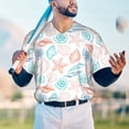 thumbnail image 6 of Daiia Colorful Seashells1 Mens Baseball Jersey Button Down Shirts Short Sleeve Sports Uniforms-3X-Large, 6 of 9