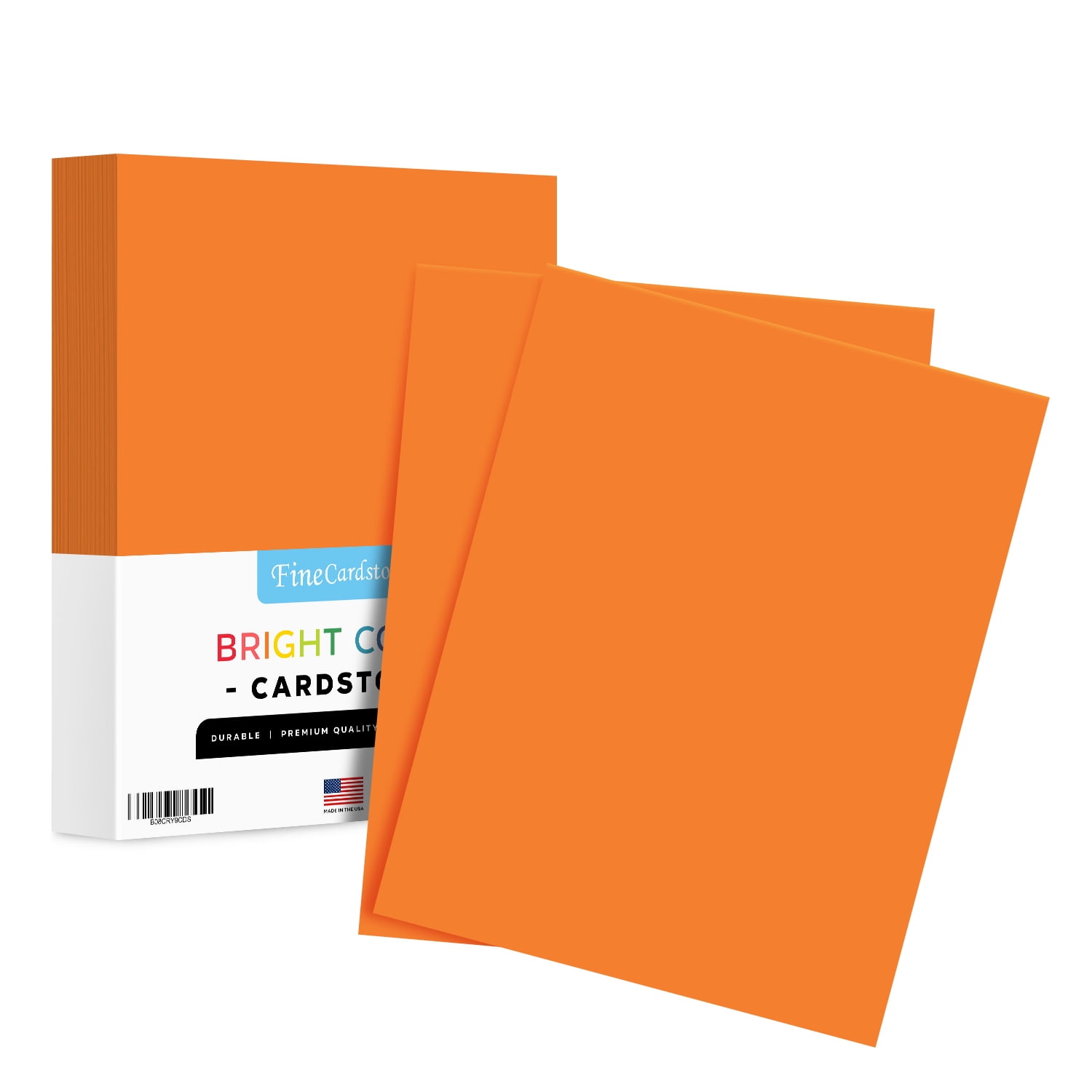 Orange Premium Colored Card Stock Paper Medium Weight 65lb Cardstock