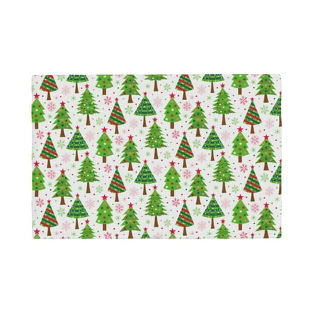 

Placemats Set of 4 Christmas Trees Place mats for Dining Table Indoor/Outdoor Cute Heat Resistant Washable Table Mats(18 x 12 )