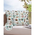 thumbnail image 6 of Pack of 2 Outdoor Pillow Covers, Summer Watercolor Blue Ocean Seashell Waterproof Square Throw Pillowcase Cushion Decorative Pillow Covers for Couch Patio Tent, 20x20 in, 6 of 6