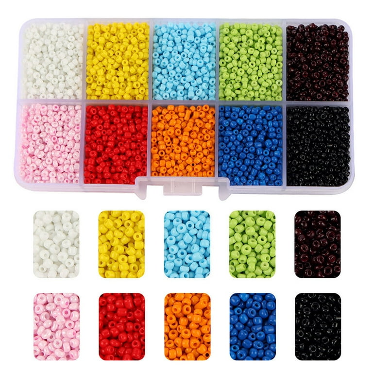 KABOER Stained Glass Mini Beads Loose Beads DIY Cross Stitch Bead Ornament  Beaded 2mm Rice Beads Combination 