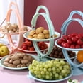 thumbnail image 4 of Zootealy Domestic Use Living Room Tea Table Decoration Foldable 3 Layer Snack Rack Fruit Plate, 4 of 6