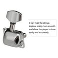 thumbnail image 6 of 6 Pieces Guitar String Tuning Pegs Semi-closed Tuning Machine Machine Heads Tuners for Electric Guitar Acoustic Guitar(6 Right, Silver), 6 of 7
