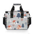 thumbnail image 7 of FORMRS Insulated Cooler Bag 24 Cans Capacity Soft Leakproof Lunch Box with Side Pockets, Gray Cartoon Houses, 7 of 7