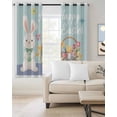 thumbnail image 2 of Happy Easter Blackout Curtains 54 Inches Long, Cute Bunny Colorful Eggs Spring Flowers Blue Purple Thermal Insulated Black Out Curtains, Darken Window Curtain for Bedroom Living Room 45"x54" 2 Panels, 2 of 9