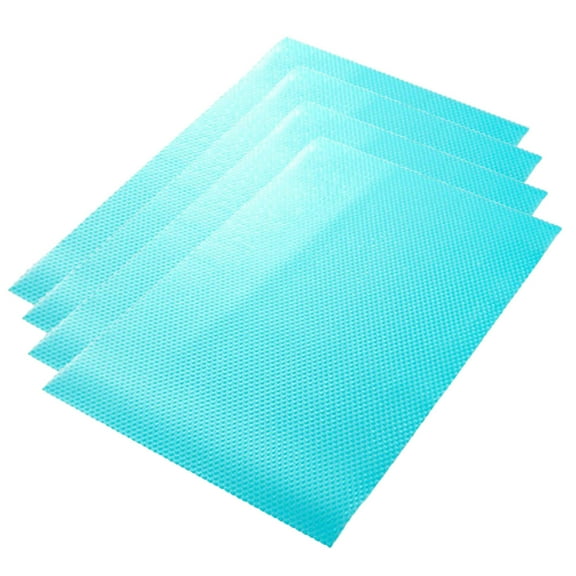 Non Slip Drawer Liner Mats,Cut to Size Shelf Liners for Cabinet Refrigerator, Waterproof Oil Proof Kitchen Countertop Protector (4Pcs) Blue
