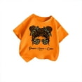 thumbnail image 3 of MEZZALL Kid Girls Cute Graphic T-Shirt Round Neck Short Sleeve Tee Summer Casual Tshirts Tops, Orange, 9-10 Years, 3 of 5