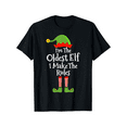 thumbnail image 2 of Oldest Elf Make Rules Funny Christmas Matching Family Pajama Men Women T-Shirt, Suitable for Family Traditional Christmas Activities, 100% Cotton, S - XXXL, Black, 2 of 11