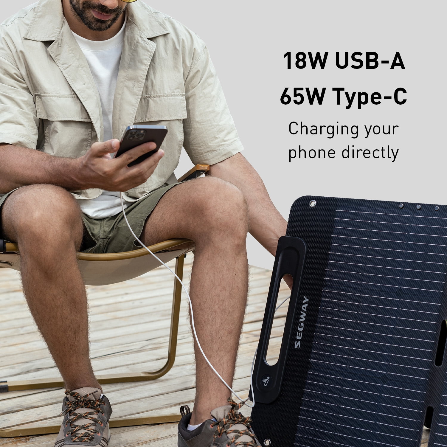 Segway Portable Solar Panel SP200, Folding Solar Power Charger, 200W 20V, Compatible with Segway Cube 1000 and Cube 2000 Power Station, RV and Camping Hiking Off-Grid Living