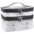thumbnail image 1 of Bolsa de maquillaje de doble capa, neceser de viaje para cosméticos, neceser (blanco), 1 of 4