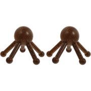 2pcs Head Handheld Comb Claw Wooden for Full Acupuncture Practical Body Thai Massager Massagers Tool Wood Massage Back Scrubber Ball and Shoulder Scratcher Shape Tingler Hair Spa
