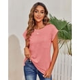 thumbnail image 5 of Blusas casuales de verano para mujer, camisetas de manga corta de gran tamaño, blusas holgadas, 5 of 5