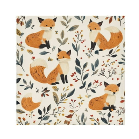 

Napkin Satin Napkin 20*20Inchx6 Kitchen Towel Dinner Plate Towel Decorative Towel Napkin Tea Towel Suitable For Kitchen Table Cartoon Fox