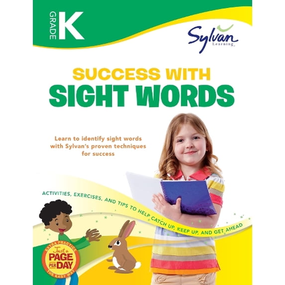 Pre-Owned SY SYLVAN LEARNING STAFF: Kindergarten Success with Sight Words Workbook: Letter Tracing, Color Words, Animal Words, Action and Play Words, Counting and Number Words, Vocabulary Fun, Word Hunts, ...