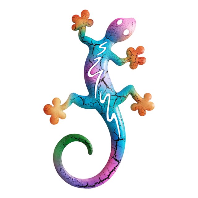 Metal Gecko Wall Hanging - Outdoor Decorative Statue for Home and Commercial Spaces