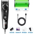 thumbnail image 3 of Recortadora de cabello para hombres, recortadora de barba eléctrica profesional 5 en 1, afeitadora inalámbrica para hombres con pantalla LED, recortadora de cuerpo recargable e impermeable IPX6 para cara/cabello/cuerpo/nariz ER, 3 of 5