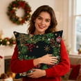 thumbnail image 5 of Gumesh Natural Linen Christmas Pillow Cover with Embroidery-Style Print, Nordic Holiday Sofa Decor with Hidden Zipper, Machine Washable Cushion Case for Living Room, 5 of 6