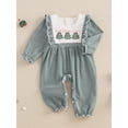 thumbnail image 3 of ZINTAOZT Newborn Baby Girls Christmas Stripe Ruffle Jumpsuit Long Sleeve Embroidery Romper 3M 6M 12M Xmas Clothes, 3 of 8
