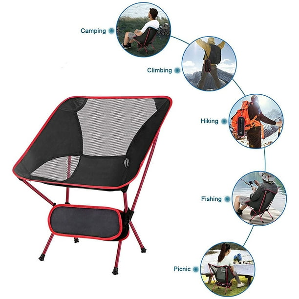 Moon Folding Chair, Aluminum Alloy Camping Chair, Compact Backpack Chair, Small Folding Chair, Lightweight Backpack Chair, Bag for Outdoor, Camping, Picnic, Hiking