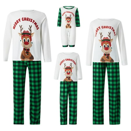 

Dewadbow Family Matching Christmas Pajamas for Adults Teens and Baby Holiday Parent-Child Outfits Sleepwear Homewear