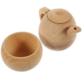 thumbnail image 1 of WASHWEPE 1 Ensemble Mini Thé en Bois Kaki Jouet pour Enfants de 1 à 6 Ans Jeu Réaliste et Réaliste, 1 of 5