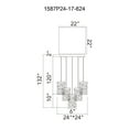 thumbnail image 5 of CWI Lighting Lava Integrated LED Brass Chandelier, 5 of 8
