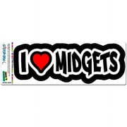 I Love Heart Midgets Automotive Car Refrigerator Locker Vinyl Magnet