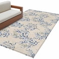 thumbnail image 2 of Area Rug 48×72in, Watercolor Blue Herb Leaves Floor Carpet Living Room Rug, Country Vintage Linen Non-Slip Welcome Mat Indoor Rugs for Bedroom Dining Room, 2 of 9