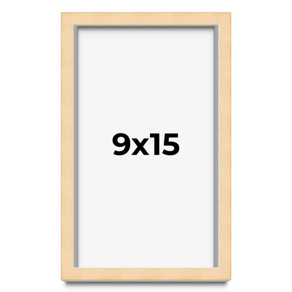 9x15 Frame Natural Wood Picture Frame | 0.75 Inch Moulding Width | with UV Acrylic Plexiglass, Foam