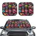 thumbnail image 2 of Windshield Sun Shade, Monstrous Cartoon Characters Foldable Car Sun Shade Windshield for Front, 2 Pieces, 2 of 7