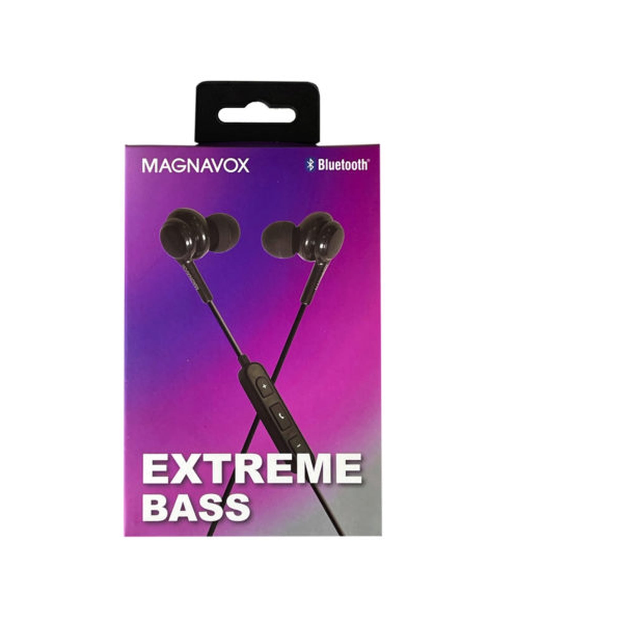 Magnavox MBH552-BK Stereo Earphones with Extreme Bass and Bluetooth Wireless Technology - Black
