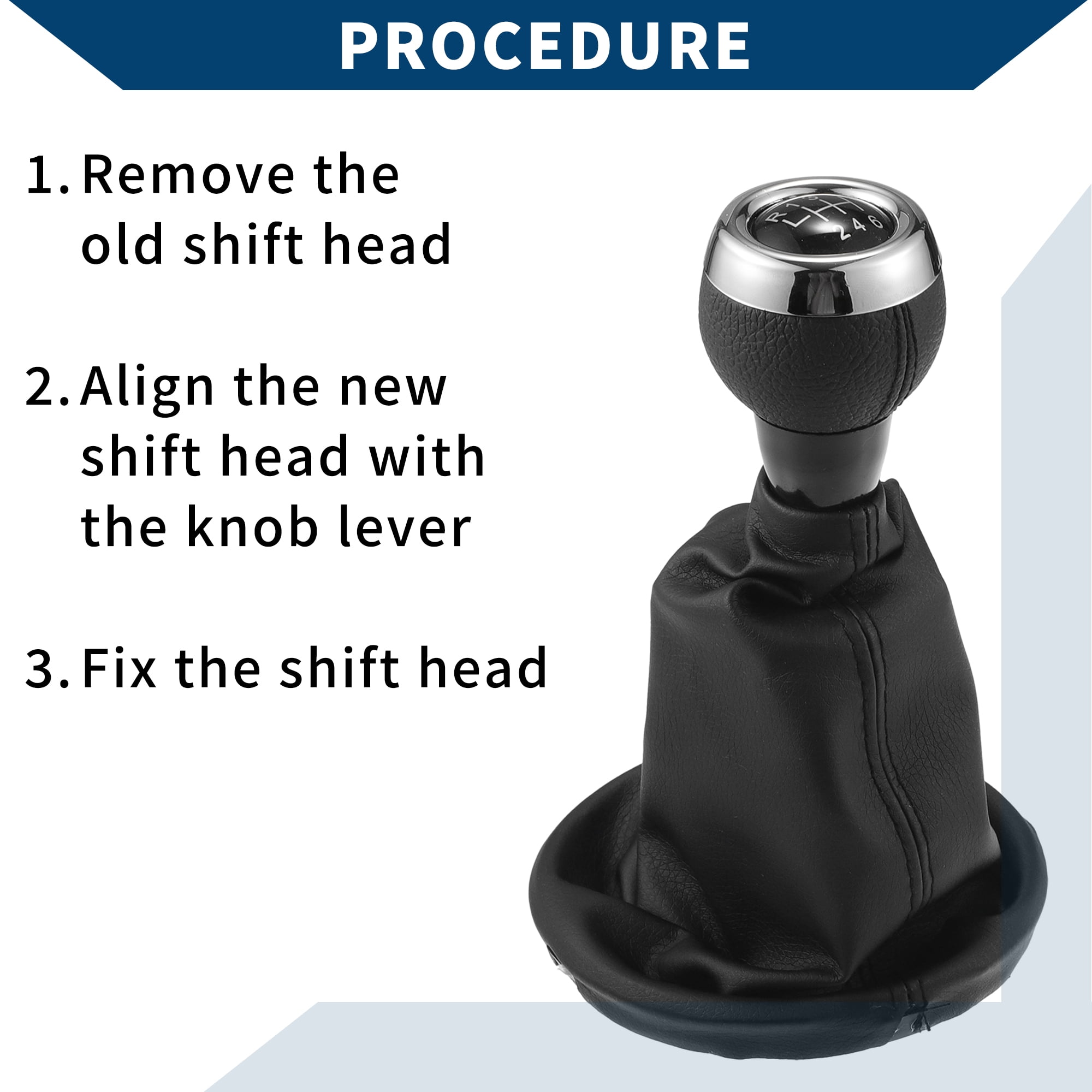 Gear Shift Knob with Dust Cover 6 Speed Manual Stick Shifter Knob for Mini Cooper R56 Plastic Black