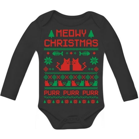 

Tstars Boys Unisex Christmas Shirts Gift Meeowee Christmas Ugly Sweater Cute Kids Funny Humor Family Holiday Shirts Xmas Party Christmas Gifts for Boy Infant Baby Long Sleeve Bodysuit